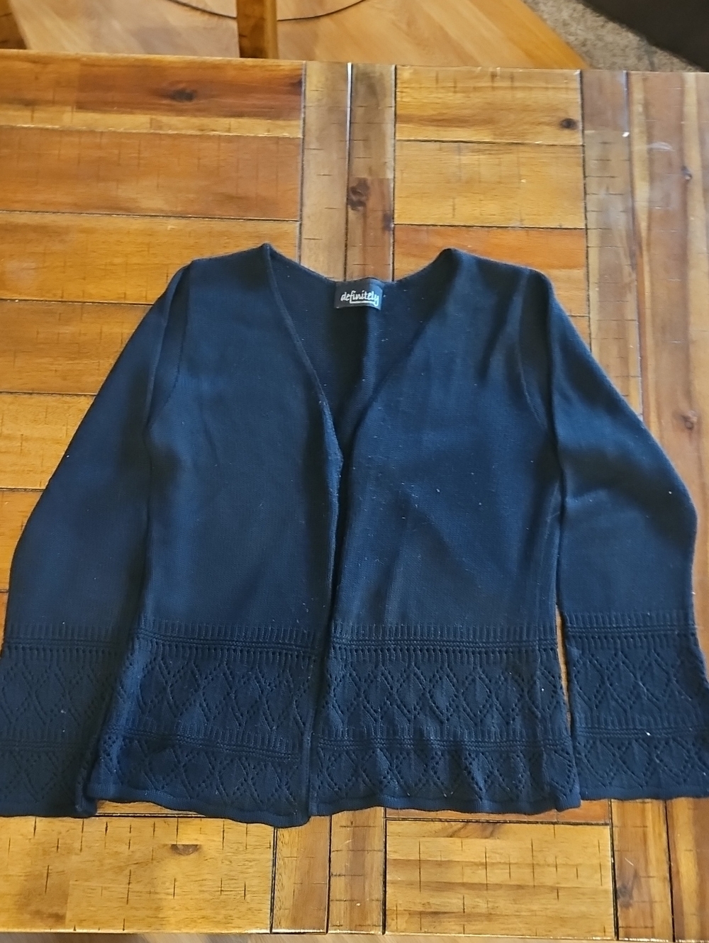 Black V-Neck Women's Cardigan Sweater -